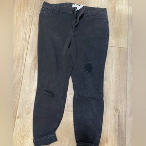 Lane Bryant Black Jean with holes. Size 16 high rise skinny